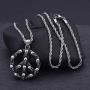 starchenie Peace Sign Pendant of Skull Necklace Stainless Steel Punk Jewelry for Men