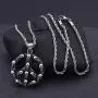 starchenie Peace Sign Pendant of Skull Necklace Stainless Steel Punk Jewelry for Men