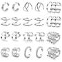 FUNRUN JEWELRY 10 Pairs Stainless Steel Ear Cuff Earrings for Women Men Non Piercing Helix Ear Clip CZ Fake Cartilage Earring