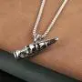HZMAN Bullet Head Skull Demon Pendant Stainless Steel Retro Punk Gothic Jewelry Necklace 22 + 2 Inch Chain HZMAN Bullet Head Skull Demon Pendant Stainless Steel Retro Punk Gothic Jewelry Necklace 22 + 2 Inch Chain