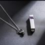 Vertical Bar Zircon Cremation Jewelry for Ashes Men Women Urn Necklace for Ashes Mom Dad Grandpa Grandma