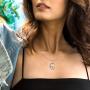 Grecia White Gold Plated Sloth Necklace Moon Pendent Necklace with 5A Cubic Zirconia, Jewelry Anniversary Presents for Mom, Girlfriend, Wife, Sister