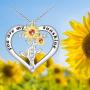 Distance Sunflower Necklace for Women S925 Sterling Silver Heart Necklace Jewelry,You are My Sunshine Pendant Necklaces Jewelry Gifts for Women Girls Mom Wife