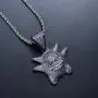 Gengar Purple Cubic Zirconia Hip Hop Pendant Necklace for Fans Classic Collection