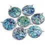 SUNYIK Natural Abalone Shell Tree of Life Pendant Necklace and Earrings Jewelry Set for Women, Handmade Wire Wrapped Necklace Earrings Set for Women
