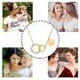 Iefil Mother Daughter Necklace, 14k Gold Filled Infinity Circle Necklace Gifts for Mother Daughter Initial Necklace Mother Daughter Gifts for Mother’s Day Thanksgiving Christmas Birthday