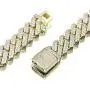 Luxfine 12mm Iced Out Cuban Link Chain 14K REAL Gold Plated Hypoallergenic Hip Hop Jewelry 5A+ Cubic Zirconia Prong-setting Necklace for Men Women Choker Christmas Birthday Gift