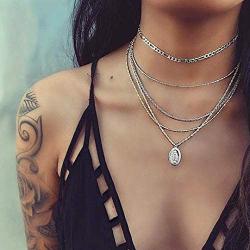 ChainsHouse 925 Sterling Silver Chain Choker Necklace for Women, Cuban/Figaro/Star/Bead/Snake Dainty Statement Jewelry, 13''-14'', Send Gift Box