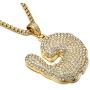 BLINGMC Hip Hop Jewelry Crystal Shrimp Pendant Stainless Steel Bling Creative Necklace