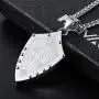 HZMAN Mens Warriors Medieval Shield Celtic Knot Irish Cross Stainless Steel Pendant Necklace Silver / Gold