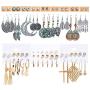 39 Pairs Vintage Tassel Stud Earrings Set for Women Girls Bohemian Statement Drop Dangle Earrings with Leaf Star Acrylic Shell Hoop Earrings for Birthday/Party/Wedding Gifts