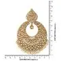 I Jewels 18K Gold Plated Traditional Handcrafted Chandbali Earrings Set with Maang Tikka Encased with Faux Kundan & Pearl for Women/Girls (TE2802FL) I Jewels 18K Gold Plated Traditional Handcrafted Chandbali Earrings Set with Maang Tikka Encased with Faux Kundan & Pearl for Women/Girls (TE2802FL)