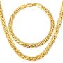 U7 Cuban Chain,Snake Chain Set,18K Real Gold Plated 5MM-8MM Wide Necklace or Wrist Link,Length 8.3 Inch-30 Inch,Send Gift Box