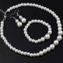 COLORFUL BLING Imitation Pearl Necklace Bracelet Earring Sets Crystal Dangle Pearl Jewelry Sets for Women