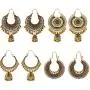 DOUVEI 4 Pairs/Set Indian Jhumka Jhumki Ethnic Dangle Earring Sets for Women Vintage Silver Gold Long Tassel Bell Drop Bollywood Earrings Boho Gypsy Jewelry DOUVEI 4 Pairs/Set Indian Jhumka Jhumki Ethnic Dangle Earring Sets for Women Vintage Silver Gold Long Tassel Bell Drop Bollywood Earrings Boho Gypsy Jewelry