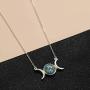 Chengxun Triple Moon Goddess Wicca Pagan Necklace Gold Silver Moon Phase Charm Necklace