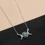 Chengxun Triple Moon Goddess Wicca Pagan Necklace Gold Silver Moon Phase Charm Necklace