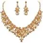 BriLove Wedding Jewelry Sets for Brides Rhinestone Simulated Pearl Teardrop Cluster Statement Necklace Dangle Earrings