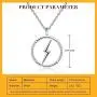 Circle Lightning Bolt Necklace Sterling Silver Necklace for Women Girls Flashing Thunder CZ Pendant Simple Zig Zag Choker Necklaces Inspirational Gifts Circle Lightning Bolt Necklace Sterling Silver Necklace for Women Girls Flashing Thunder CZ Pendant Simple Zig Zag Choker Necklaces Inspirational Gifts