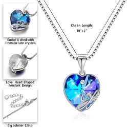 IEFRICH Gifts for Women Girls Jewelry, Cubic Zirconia Crystal Love Heart Pendant Initial Necklace Gifts for Women Girls Mom Birthday Christmas Mothers Day Valentines Present