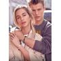JOERICA 6 Pcs Couple Necklace Bracelets Keychain Matching Set for Women Men Cat Pendant Necklace His & Hers Bracelets Cat Keychain Couple Gift