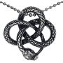 Snake Jewelry Celtic Knot Viper Cobra Norse Viking Magic Sea Serpent Dragon Wicca Protection Amulet pewter Unisex Womens Mens pendant necklace Charm for boys men women w Silver Ball Chain