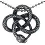 Snake Jewelry Celtic Knot Viper Cobra Norse Viking Magic Sea Serpent Dragon Wicca Protection Amulet pewter Unisex Womens Mens pendant necklace Charm for boys men women w Silver Ball Chain