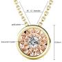 St.Claire Swarovski Crystal 18K Gold Plated Round Necklace 925 Sterling Silver Birthstone Pendant Necklaces for Women Christmas Jewelry Gift