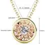 St.Claire Swarovski Crystal 18K Gold Plated Round Necklace 925 Sterling Silver Birthstone Pendant Necklaces for Women Christmas Jewelry Gift
