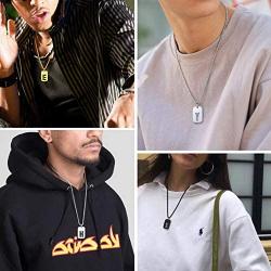 ChainsPro A to Z Captial Initial Military Army Dog Tag with Chain-22+2'' Adjustable, Teenage Boy Necklace, 316L Stainless Steel/ 18K Gold Plated/Black (Send Gift Box)