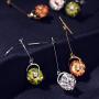 Neoglory Jewelry Made with Swarovski Element Yellow Crystal Long Fish Hook Drop Earrings for Woman