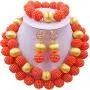 aczuv Nigerian Wedding African Beads Red Jewelry Sets for Women Simulated Pearl Necklace and Earrings aczuv Nigerian Wedding African Beads Red Jewelry Sets for Women Simulated Pearl Necklace and Earrings