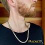 MagnetRX® Titanium Magnetic Therapy Necklace - Natural Pain Relief for Neck Arthritis, Back, Shoulder Pain, Headache and Migraine Relief Magnetic Necklace (Silver & Gold, 19.25 Inches)