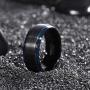 Shuremaster 6mm 8mm Tungsten Carbide Wedding Ring Band for Men Women Step Edge Black/Silver Engraved I Love You Comfort Fit 4-15