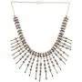 Touchstone Indian Bollywood Tribal Boho Gypsy Oxidized Jewelry Beautiful Hand Cut Motifs Designer Jewelry Necklace Set in Oxidized Silver Tone for Women.