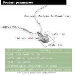 Dainty 100% 925 Silver Necklace for Women & Girl - Cute Mickey Pendant Necklace - Solid Silver Choker Chain 17inch - Fine Jewelry Gift