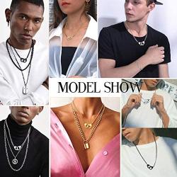 PROSTEEL Fashion Jewelry Lock Pendant/Leaf/Shell/Handcuff Choker Necklace, Stainless Steel 18K Real Gold Plated, Layered Necklaces, 18inch-20inch Adjustable, Come Gift Box