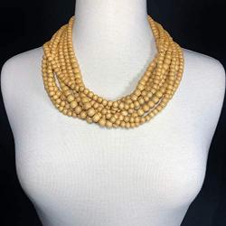 Gypsy Jewels 8 Row Layered Wood Beads Chunky Statement Necklace