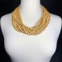 Gypsy Jewels 8 Row Layered Wood Beads Chunky Statement Necklace