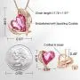 CDE Love Heart Necklaces and Earrings Jewelry Set for Women Rose Gold/Sliver Tone Crystals Birthstone Valentines Day Jewelry Gifts for Women Party/Anniversary/Birthday