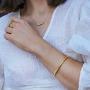 CIUNOFOR Cuff Bracelet for Women Girls Gold Plated Inspired Antique Stainless Steel Twisted Bangle