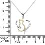 YFN Cat Necklaces 925 Sterling Silver Two-Tone Heart Jewelry, Love Heart Necklace for Women,Girls Cat Lovers