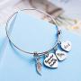 Memorial Gifts In Memory of Dad Mom Bangle Forever in My Heart Loss of Father Mother Bracelet Remembrance Gift