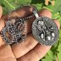 Celtic Viking Jewelry Freya Valkyrie Norse Warrior Goddess Protection Amulet Victory Medallion Wealth Charm Safe Travel Talisman for women men pewter Womens Mens pendant necklace w Silver Ball Chain