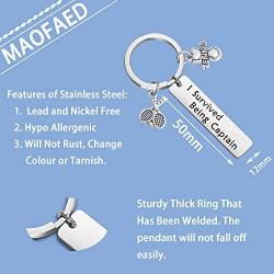 MAOFAED Tennis Gift Tennis Player Gift Tennis Coach Gift Tennis Captain Gift Tennis Team Gift I Survived Being Captain Tennis Keychain