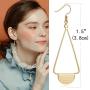 FIBO STEEL Curved Threader Dangle Earrings for Women Drop Hoop Bar Statement Earrings Set