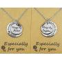 Mom & Daughter Necklace Set for 2 - Always My Mother/Daughter Forever My Friend Unique Mom/Daughter Matching Moon Pendant Necklaces, Jewelry Gifts for Best Mom Ever