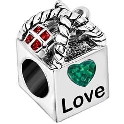 JMQJewelry Mom To Shop Heart Love Birthstone Charms for Bracelets Mother Wife Grandma Sister Gifts
