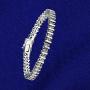 SKLY 14K Gold Plated White Gold Plated White Black Cubic Zirconia Classic Tennis Bracelet for Women Men Wedding Jewelry