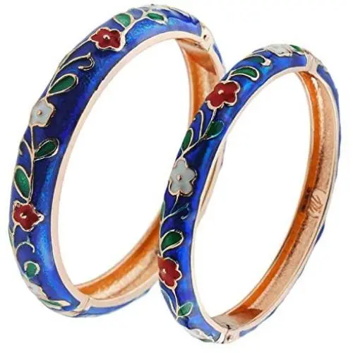 UJOY Fashion Cloisonne Jewelry Bangles Bracelets Flower Enamel Bangle Sets Gift Box for Women 55A119 UJOY Fashion Cloisonne Jewelry Bangles Bracelets Flower Enamel Bangle Sets Gift Box for Women 55A119